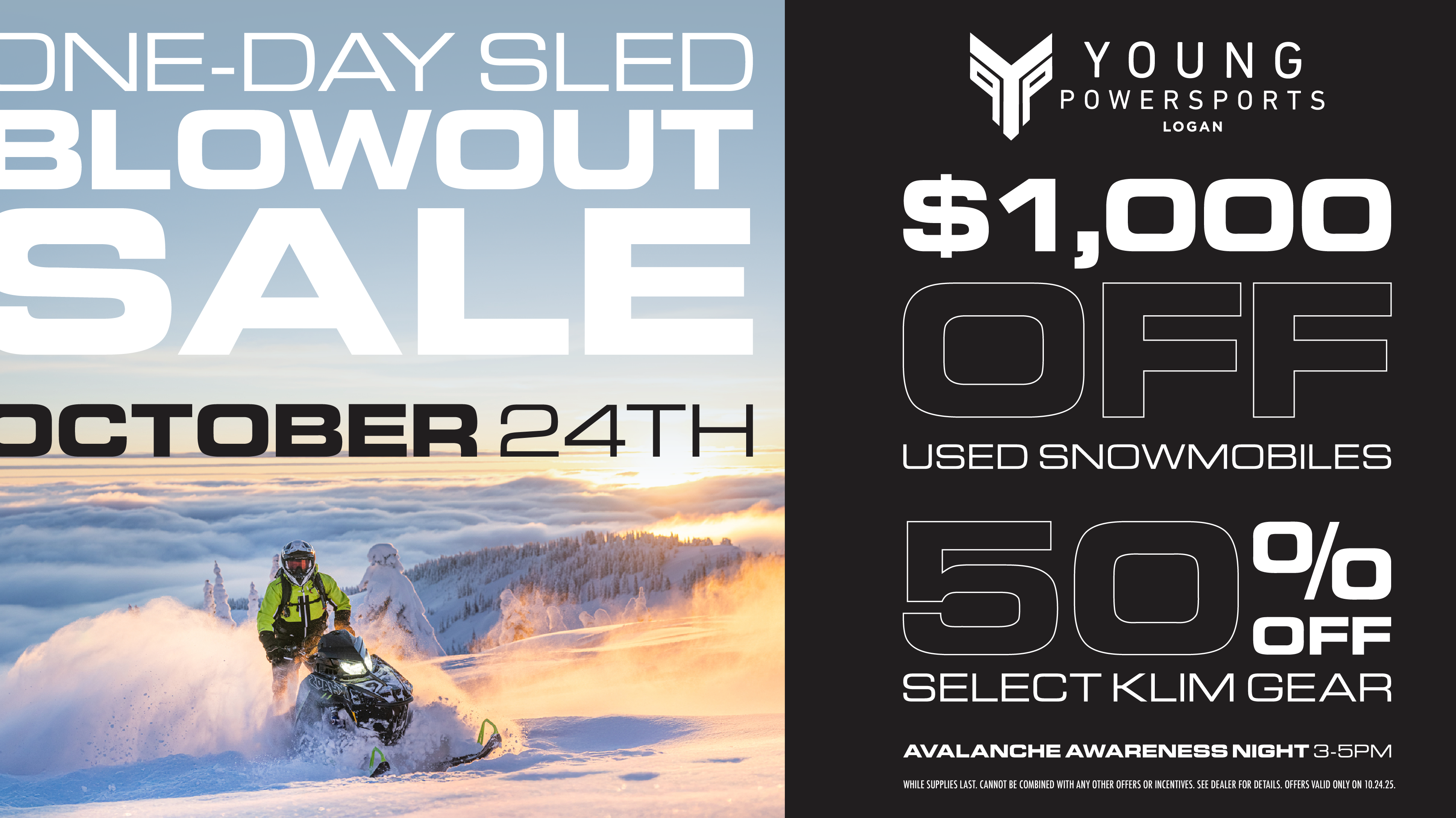 ONE-DAY SLED SALE & AVALANCHE AWARENESS NIGHT | YOUNG POWERSPORTS LOGAN