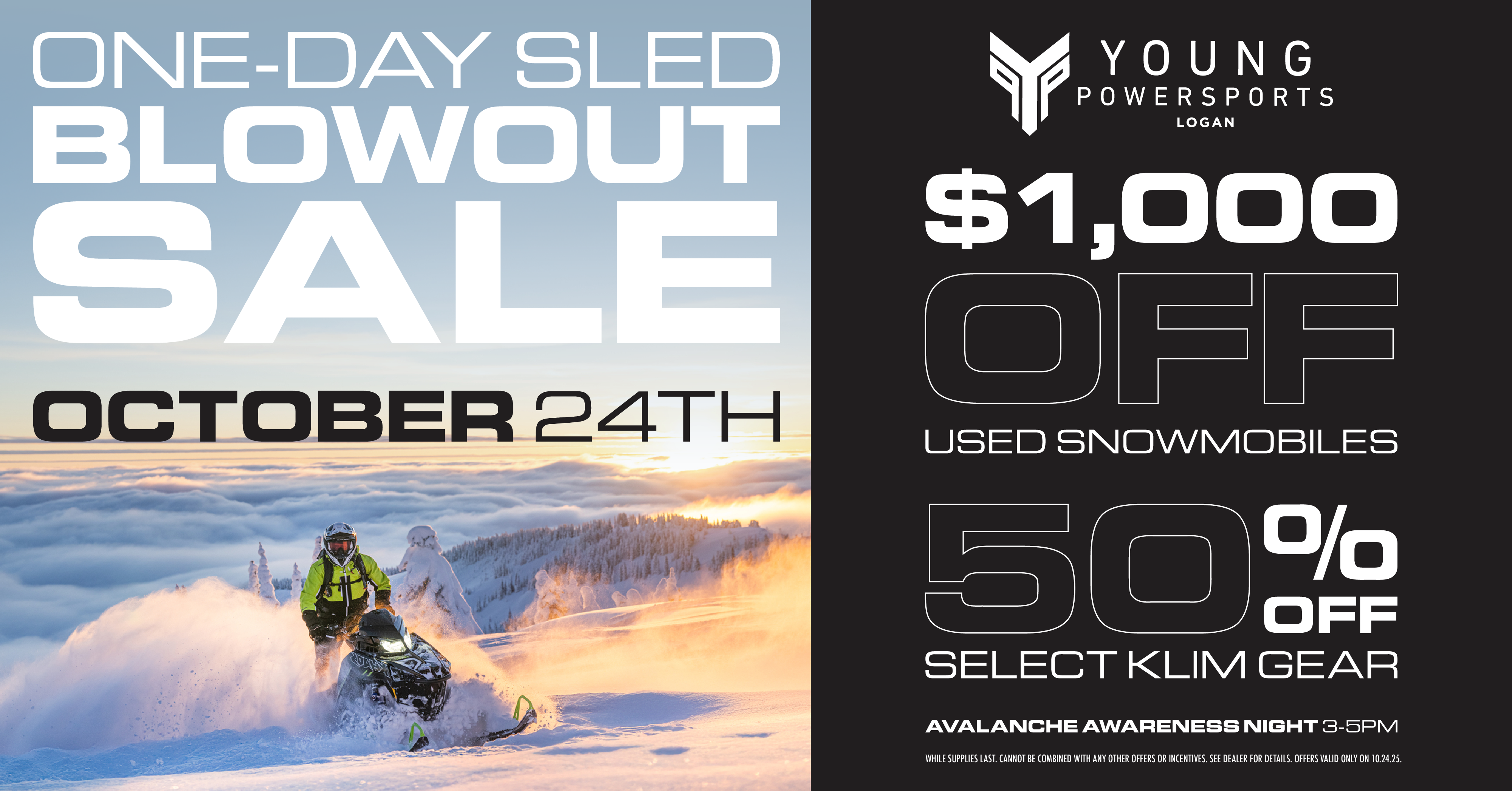 ONE-DAY SLED SALE & AVALANCHE AWARENESS NIGHT | YOUNG POWERSPORTS LOGAN