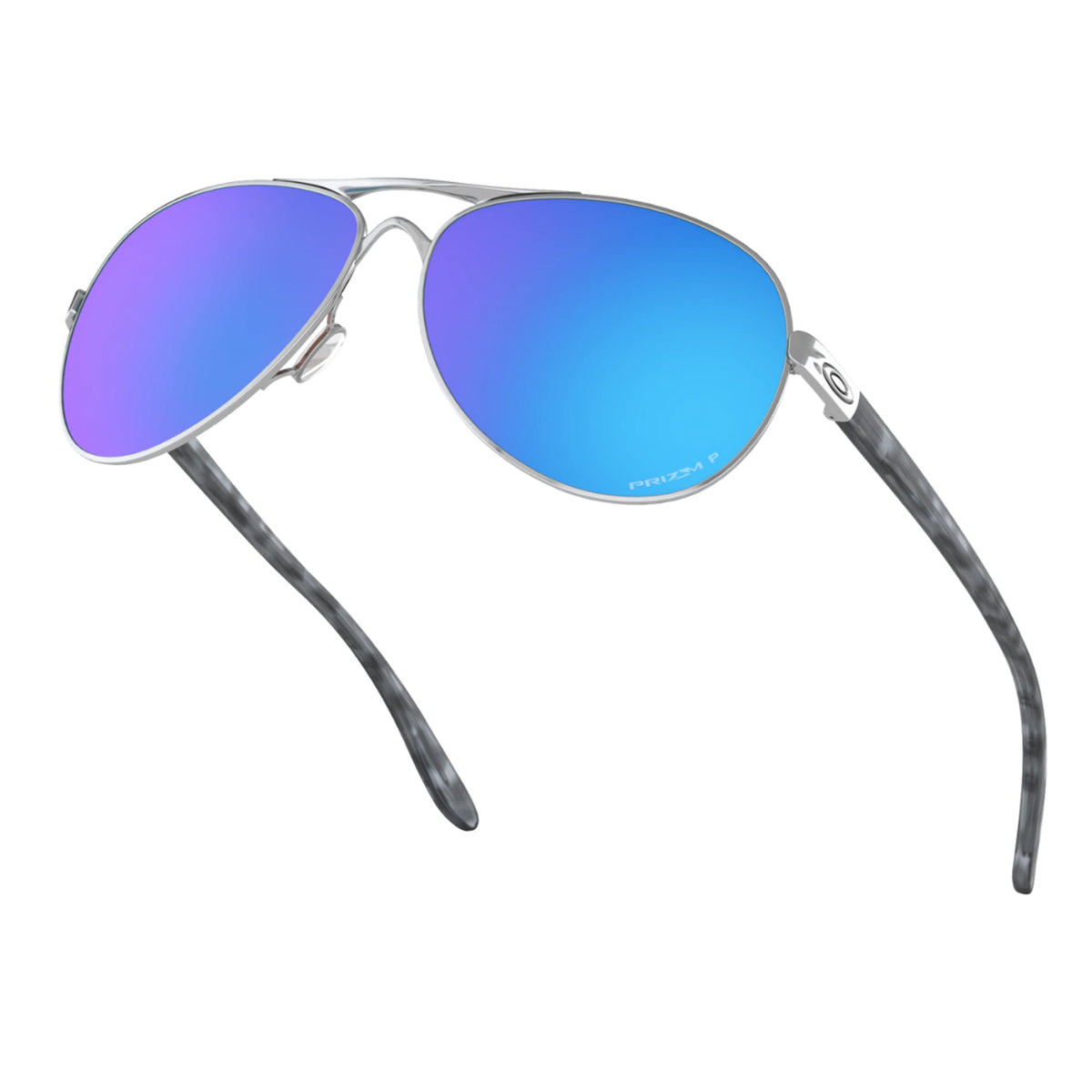 Oakley OO4079-3359 Womens Feedback Sunglasses Polished Chrome Frame Prizm Sapphire