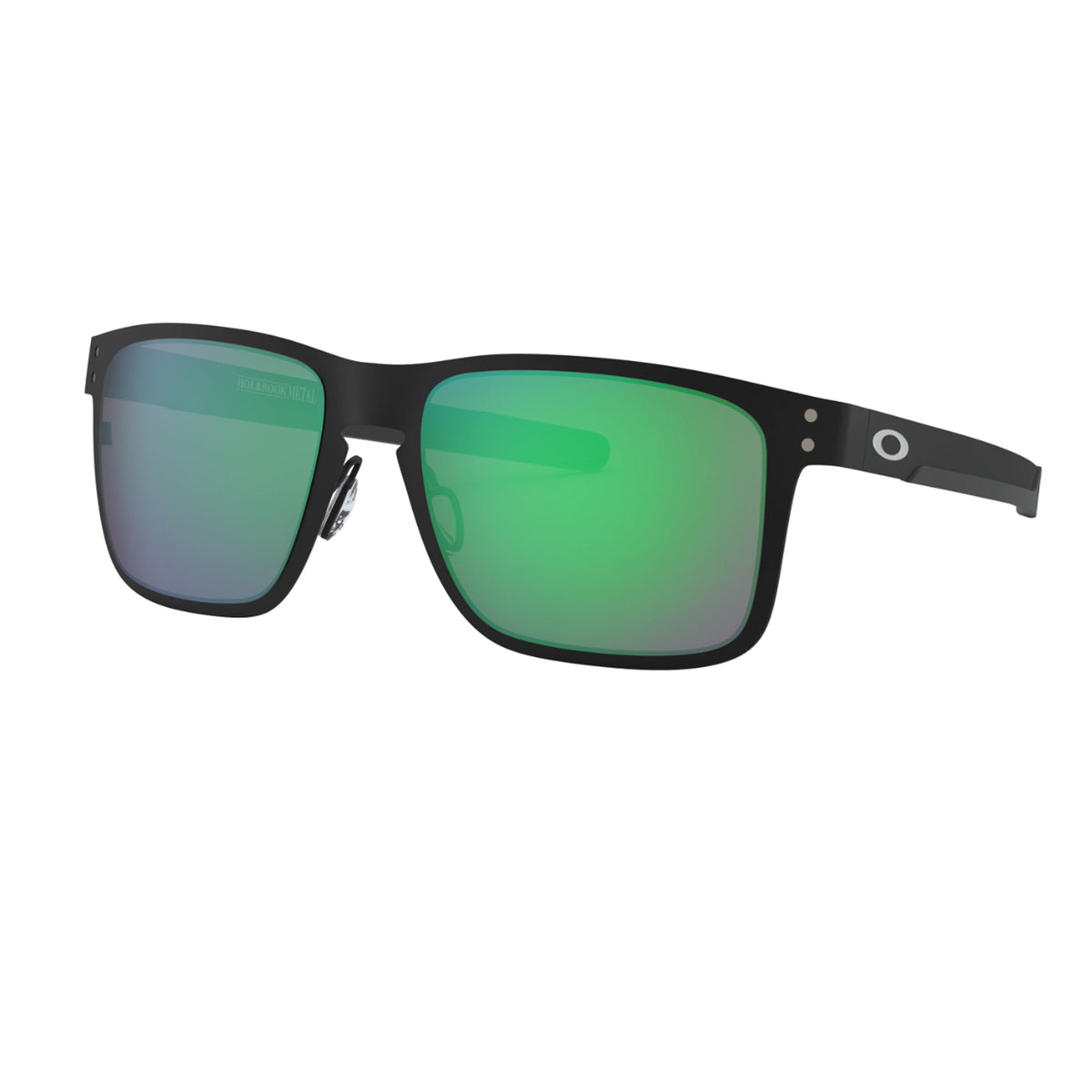 Oakley OO4123-0455 Holbrook Sunglasses Metal Matte Black Frames with Jade Iridium Lens