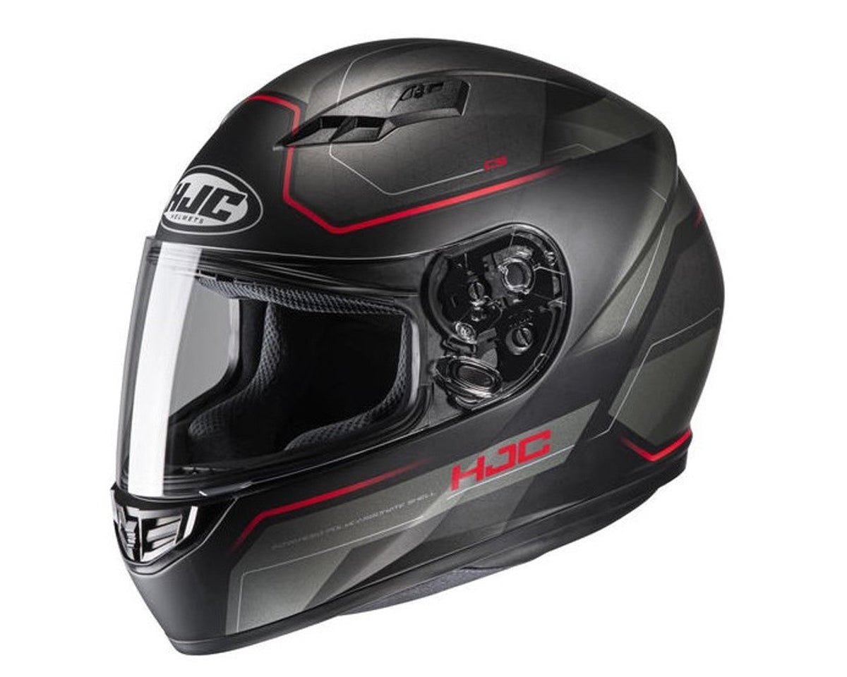 HJC CS-R3 Street Full Face Helmet - Flat Black / Red MC-1SF Inno