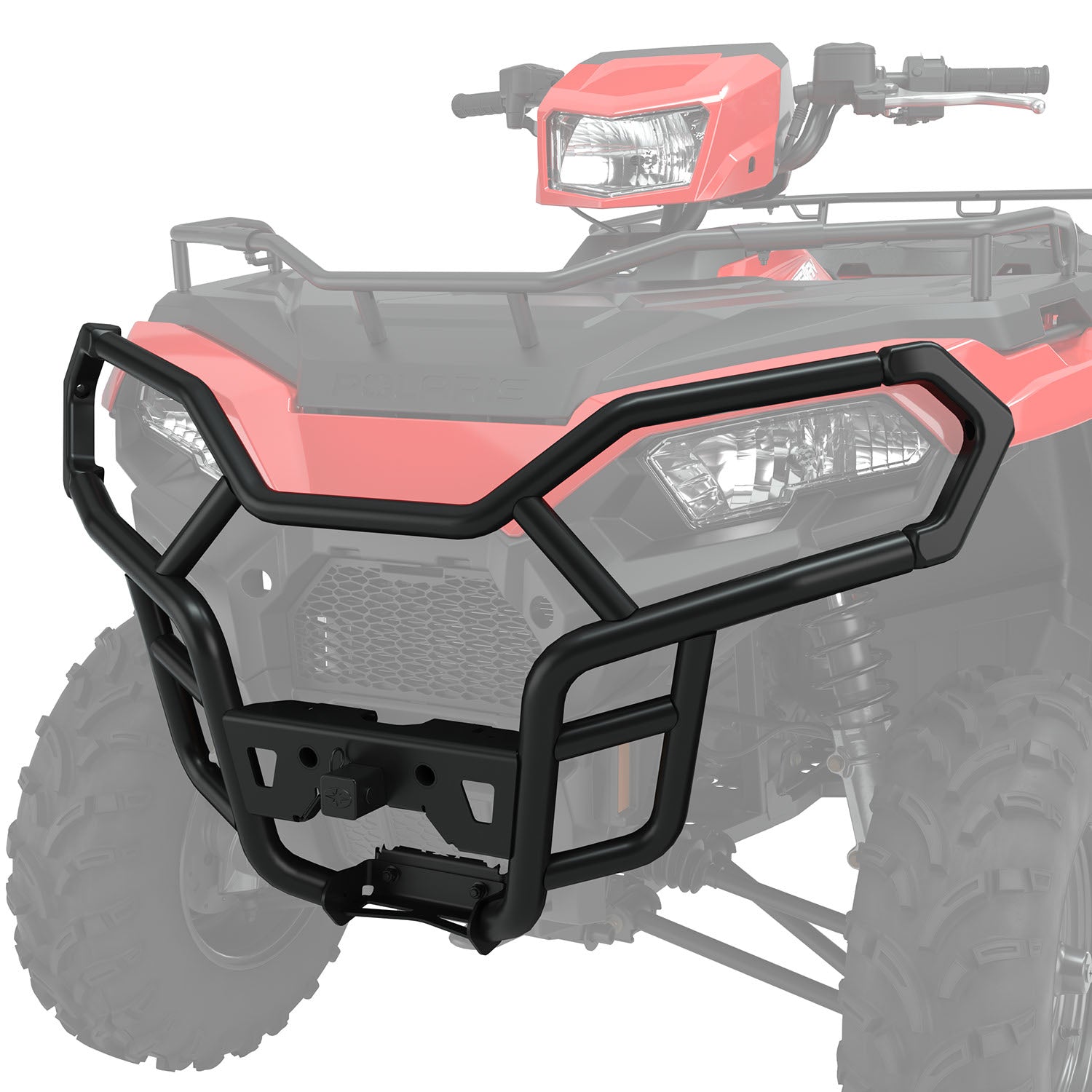 Polaris HD Front Brushguard with Hitch, Black | 2884850