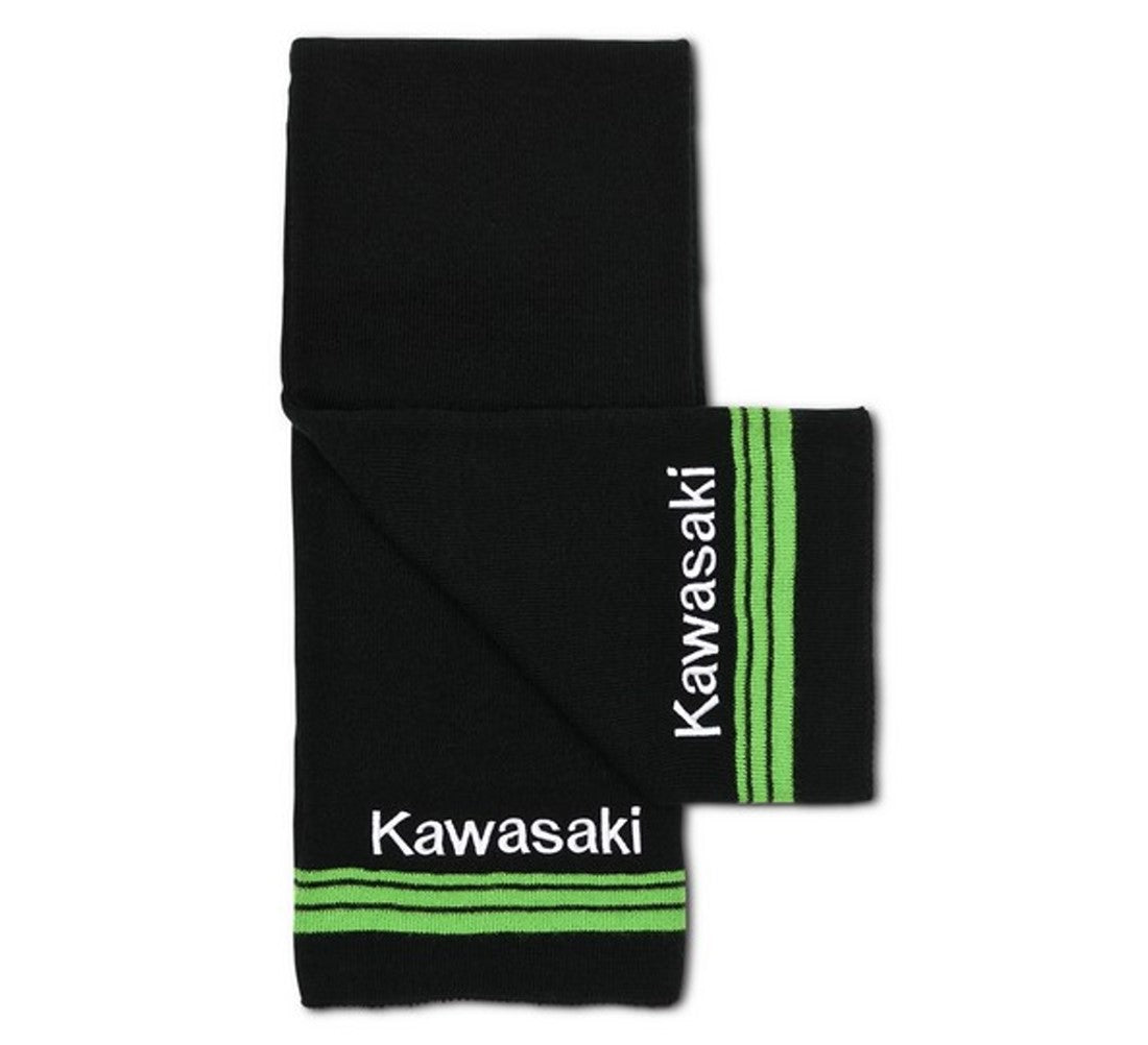 Kawasaki 3 Lines Logo Basic Scarf Black Green K009-4532-BKNS